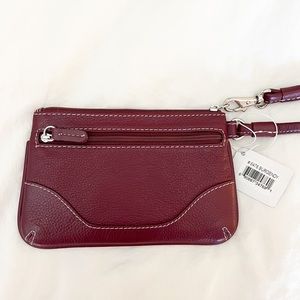 Burgundy Wristlet Faux Leather NWT Small Maroon Wallet 7" x 4.5” New Burgundy